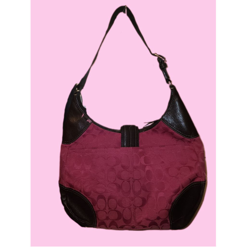 Vintage Pink Jacquard Signature Coach Satchel with Coach Dust Bag